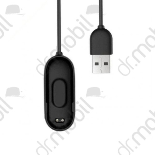 Bölcső - töltőkábel (USB, mágneses, 20cm vezeték) FEKETE Xiaomi Mi Smart Band 4 töltő dokkoló fekete