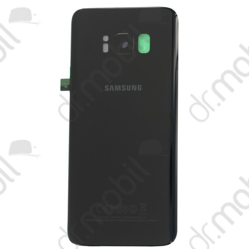 Akkufedél Samsung Galaxy S8 (SM-G950) hátlap fekete ragasztóval, kamera plexivel