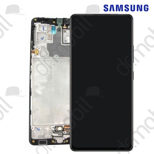 Előlap Samsung Galaxy A42 5G (SM-A426B) keret + LCD kijelző (érintőkijelző) GH82-24375A fekete 