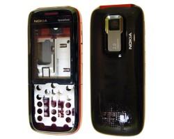 Előlap Nokia 5130 XpressMusic  komplett ház fekete - piros