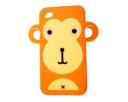 Telefonvédő gumi / szilikon Apple iPhone 4/4S majom narancs