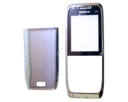 Előlap Nokia E51 akkufedéllel ezüst (utángyártott)