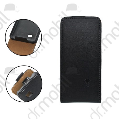 Tok álló bőr Samsung GT-S5570 Galaxy Mini (ultra slim design, rejtett mágneses zár) flip fekete