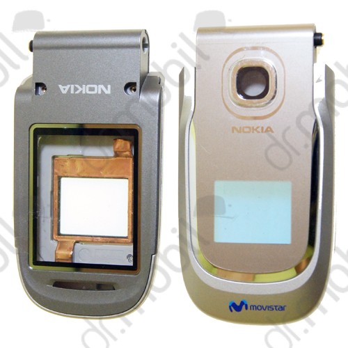 Előlap Nokia 2760 flip felső komplett alkatrészes arany – ezüst (movistar logós)