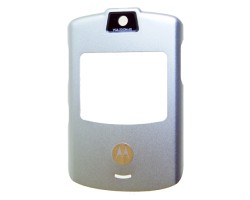 Előlap Motorola V3 flip felső kamera plexivel ezüst
