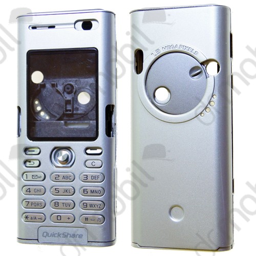 Előlap Sony Ericsson K608i komplett ház ezüst (utángyártott)