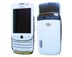 Előlap komplett ház BlackBerry 9810 Torch (lcd +erintő +akkufedél +csúszka billentyűzet) fehér