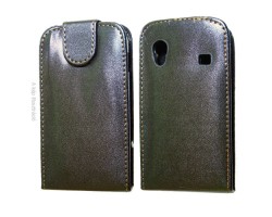 Tok álló bőr Samsung GT-S5830i Galaxy Ace (mágneses zár) flip fekete