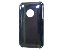 Műanyag hátlap - telefonvédő Apple iPhone 3G / 3GS fényes fekete 
