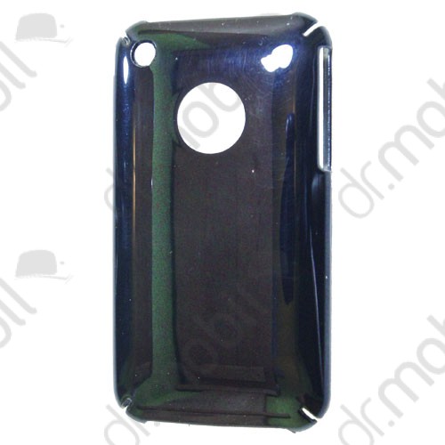Műanyag hátlap - telefonvédő Apple iPhone 3G / 3GS fényes fekete 