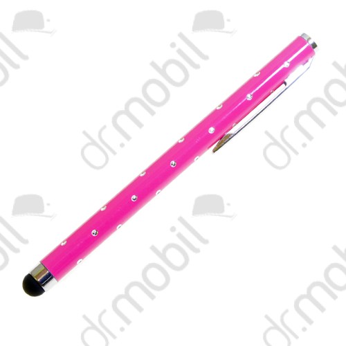 Ceruza érintőképernyő pöttyös rózsaszín (univerzális, kapacitív kijelzőhöz)