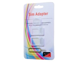 Adapter Nano SIM adapter (Nano SIM kártyát Micro SIM és normál méretű kártyára alakítja át) fehér