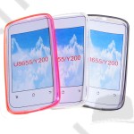Tok telefonvédő szilikon Huawei U8655 Ascend Y200 átlátszó rózsaszín fényes