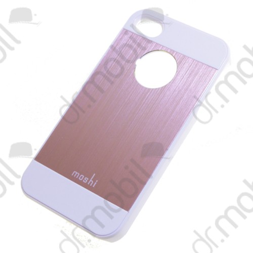 Telefonvédő műanyag Apple iPhone 4 / 4S tok moshi szálcsiszolt rózsaszín