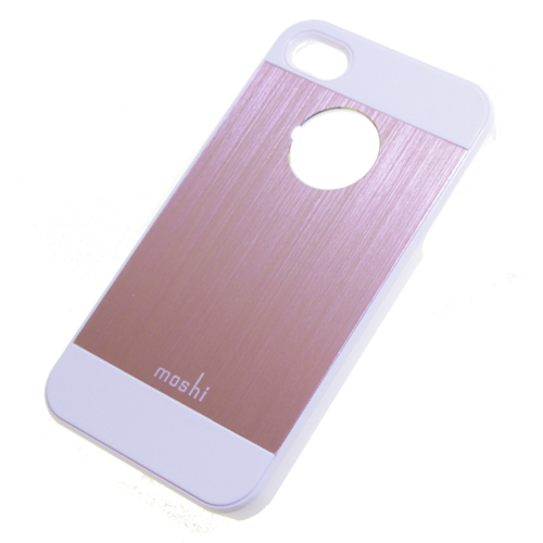 Telefonvédő műanyag Apple iPhone 4 / 4S tok moshi szálcsiszolt rózsaszín