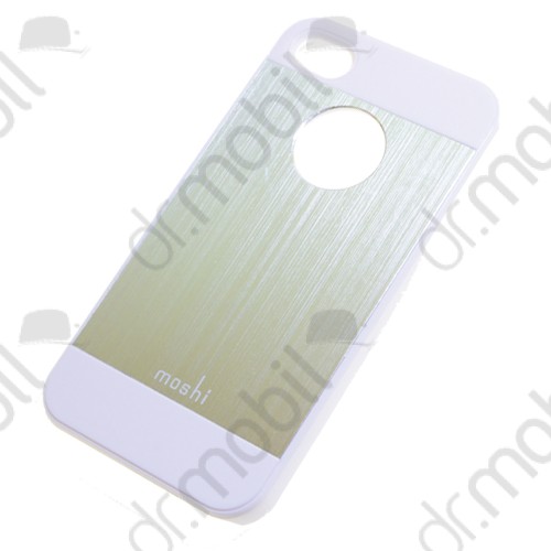 Telefonvédő műanyag Apple iPhone 4 / 4S tok moshi szálcsiszolt ezüst