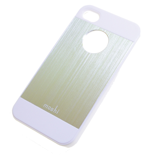 Telefonvédő műanyag Apple iPhone 4 / 4S tok moshi szálcsiszolt ezüst