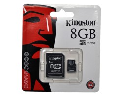 Memóriakártya Kingston microSDHC 8GB (Class 10) memóriakártya adapterrel