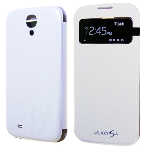 Tok flip cover Samsung GT-I9505 Galaxy S IV. (ablakos, aktív) fehér