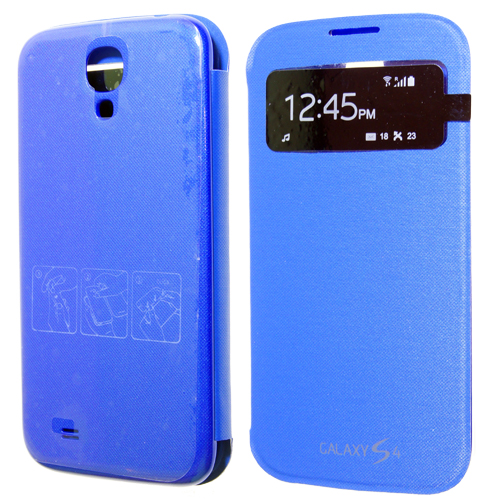Tok flip cover Samsung GT-I9505 Galaxy S IV. (ablakos, aktív) kék
