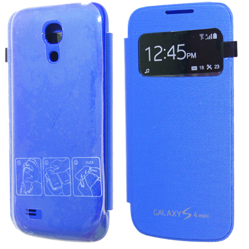 Tok flip cover Samsung GT-I9192 Galaxy S IV. mini DUAL (S4 mini) (ablakos, aktív) kék