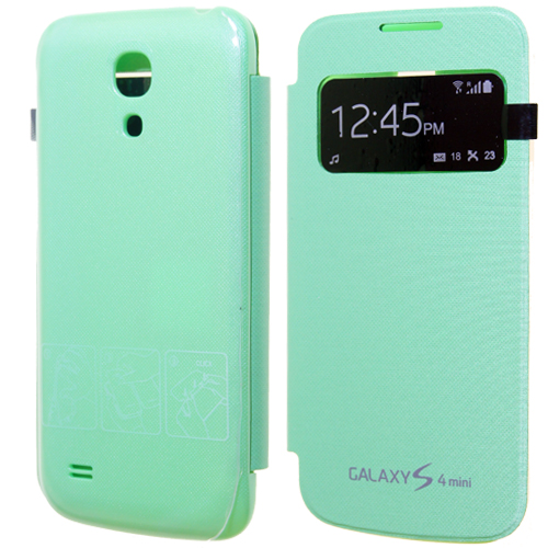 Tok flip cover Samsung GT-I9192 Galaxy S IV. mini DUAL (S4 mini) (ablakos, aktív) zöld
