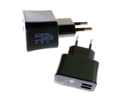 Hálózati töltő 2 x USB aljzat 5V/2A, fekete univerzális