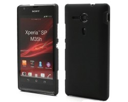Műanyag telefonvédő Sony Xperia SP (C5303) gumírozott fekete
