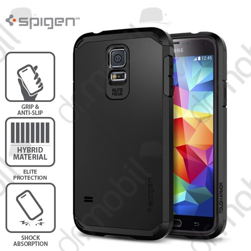 Hátlap tok Samusng SM-G900 Galaxy S V. Spigen SGP Case Slim Armor Series fekete (Galaxy S5)