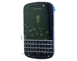 Előlap BlackBerry Q10 (lcd, érintőpanel, átvezető fóliával, billenytűzet, előlap keret) fekete