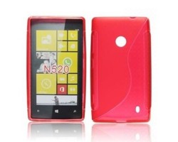Tok telefonvédő szilikon Nokia Lumia 520 S-line piros