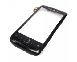 Előlap BlackBerry 9850 Torch (érintőpanel, átvezető fóliával, előlap keret, hangszóró, trackpad, billentyűzet) fekete
