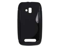 Tok telefonvédő szilikon Nokia Lumia 610 TPU hátlap tok S-line fekete