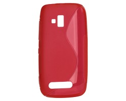 Tok telefonvédő szilikon Nokia Lumia 610 TPU hátlap tok S-line piros