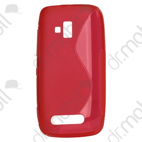Tok telefonvédő szilikon Nokia Lumia 610 TPU hátlap tok S-line piros