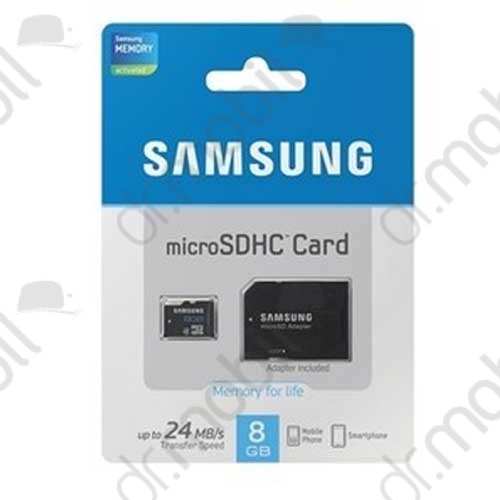 Memóriakártya Samsung microSDHC 8GB (Class 4) memóriakártya adapterrel