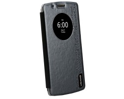 Tok álló flip LG G3 - LG D855 USAMS Merry műanyag telefonvédő  (bőr, oldalra nyíló, hívószámkijelzés, S-View cover) fekete