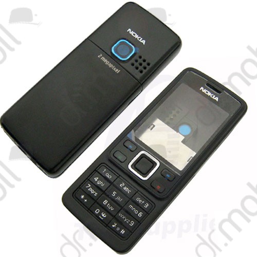 Előlap Nokia 6300 komplett ház fekete (utángyártott)
