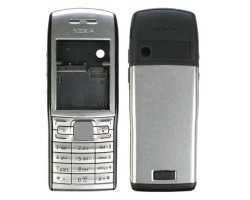 Előlap Nokia E50 komplett ház ezüst (utángyártott)