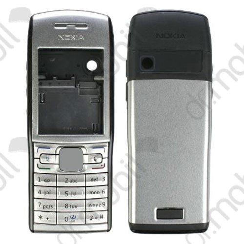 Előlap Nokia E50 komplett ház ezüst (utángyártott)