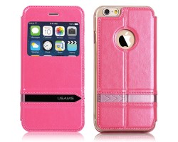 Tok álló flip Apple iPhone 6 USAMS Merry bőr pink