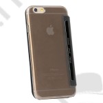 Tok álló flip Apple iPhone 6 USAMS Viva ablakos bőr fekete