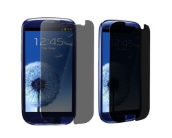 Képernyővédő fólia Samsung GT-I9300 Galaxy S III. (Galaxy S3) privacy (betekintési szög csökkentő) méretre szabott
