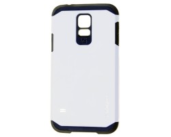 Hátlap tok Samusng SM-G900 Galaxy S V. Spigen SGP Case Tough Armor Series fehér - fekete (Galaxy S5)