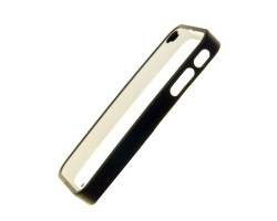 Hátlap tok Apple iPhone 4 / 4S plexi hátlap - fekete gumis kerettel