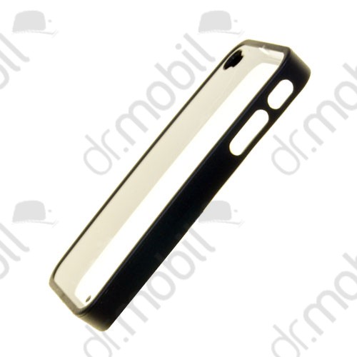 Hátlap tok Apple iPhone 4 / 4S plexi hátlap - fekete gumis kerettel