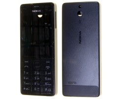 Előlap Nokia 515 Asha fekete komplett készülék ház (swap)