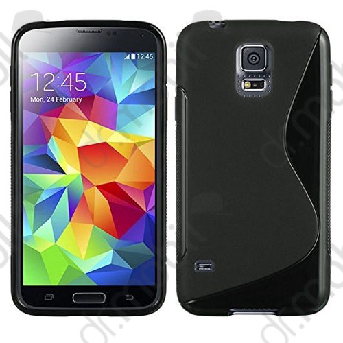 Tok telefonvédő szilikon Samsung SM-G800 Galaxy S V. mini (S5 mini) TPU S-line fekete