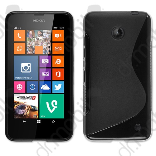 Tok telefonvédő szilikon Nokia Lumia 630 / 635 TPU hátlap tok S-line fekete