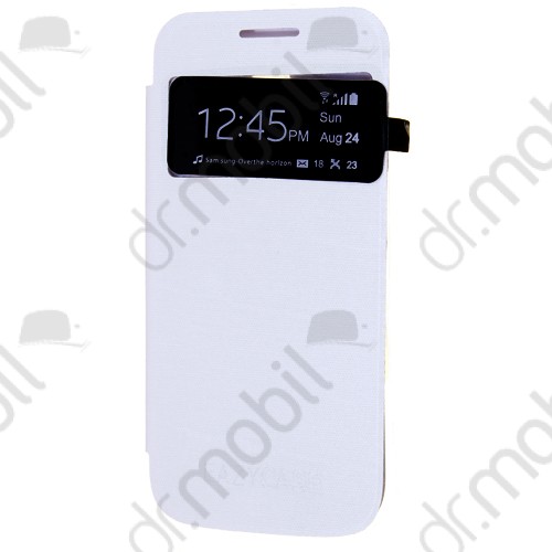Tok flip cover Samsung GT-I9192 Galaxy S IV. mini DUAL (S4 mini) (ablakos, aktív) fehér EazyCase
